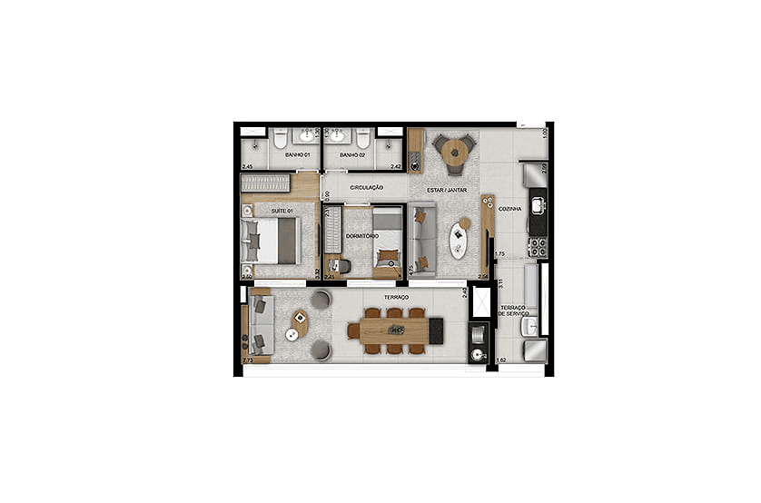 Apartamento 2 quartos Belém